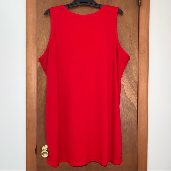 Men’s 2XL VTG ADIDAS Reversible Basketball Practice Jersey Tank Top Black Red EC - Picture 10 of 12